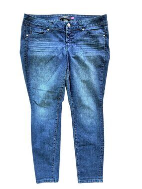 Torrid Womens Plus Size 16 Medium Wash Denim Skinny Jeans Stretch Bling